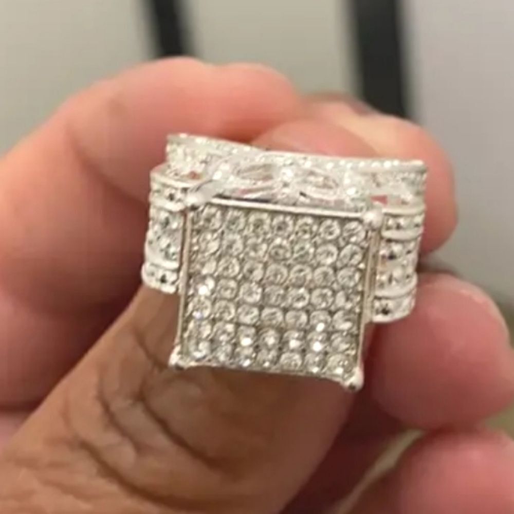 Unisex diamond Wedding ring sz 9